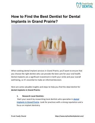How to Find the Best Dentist for Dental Implants in Grand Prairie_