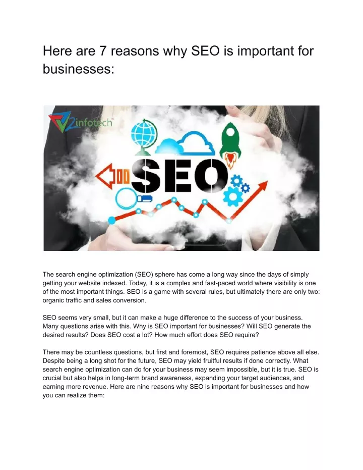 here are 7 reasons why seo is important