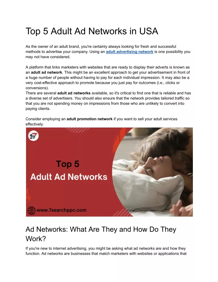 top 5 adult ad networks in usa