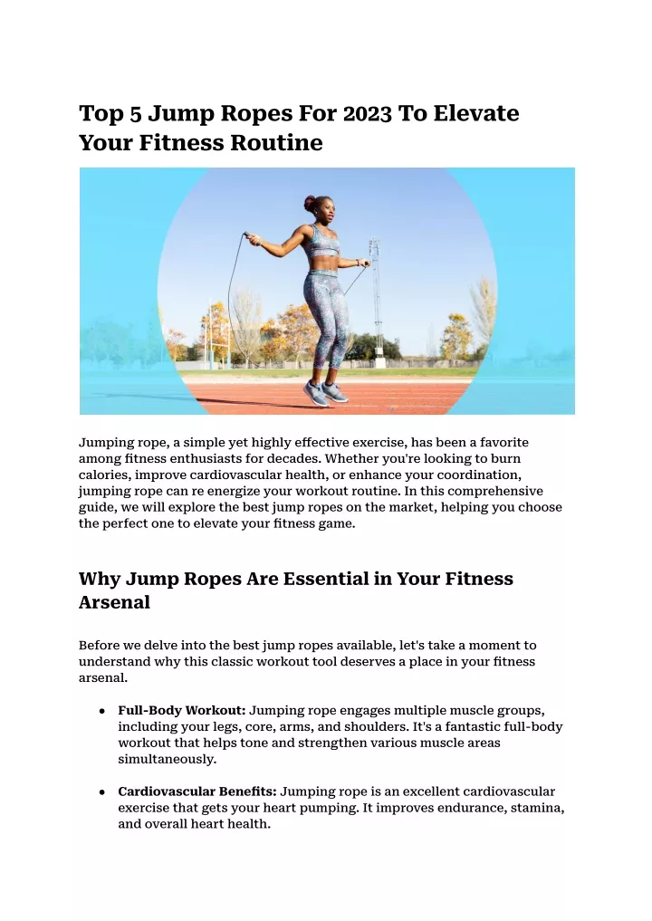 top 5 jump ropes for 2023 to elevate your fitness