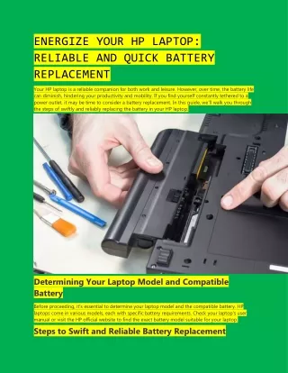 Reliable and Quick HP Laptop Battery Replacement