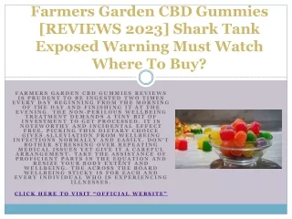 Farmers Garden CBD Gummies