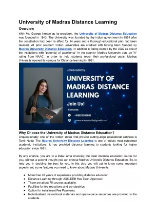 University of Madras Distance Learning (1)