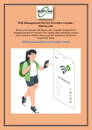 Wifi Management Service Provider Canada | Sipvm.com