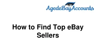 How to Find Top eBay Sellers
