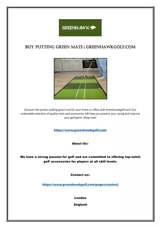 Buy Putting Green Mats | Greenhawkgolf.com