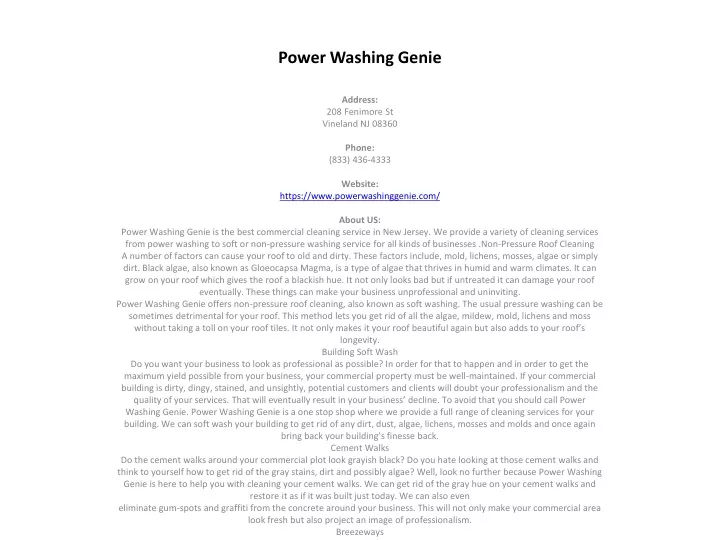 power washing genie
