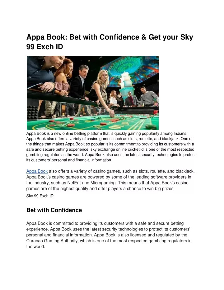 appa book bet with confidence get your