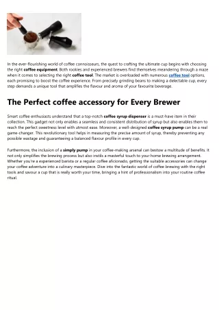 A Review Of coffee accessory