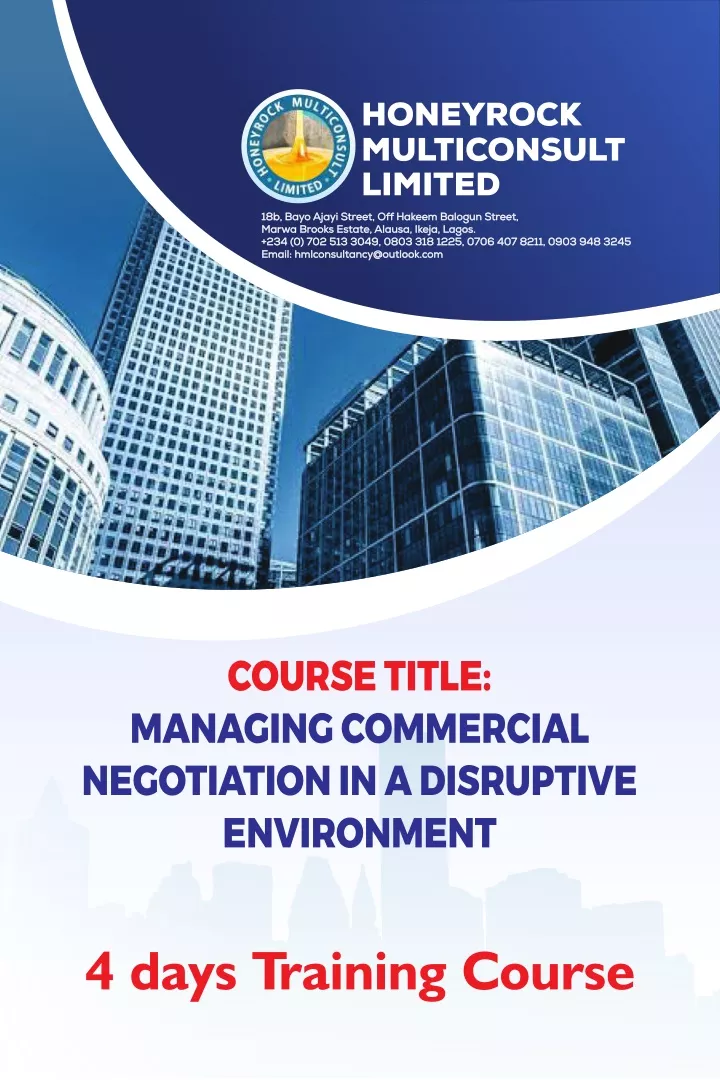 course title managing commercial negotiation