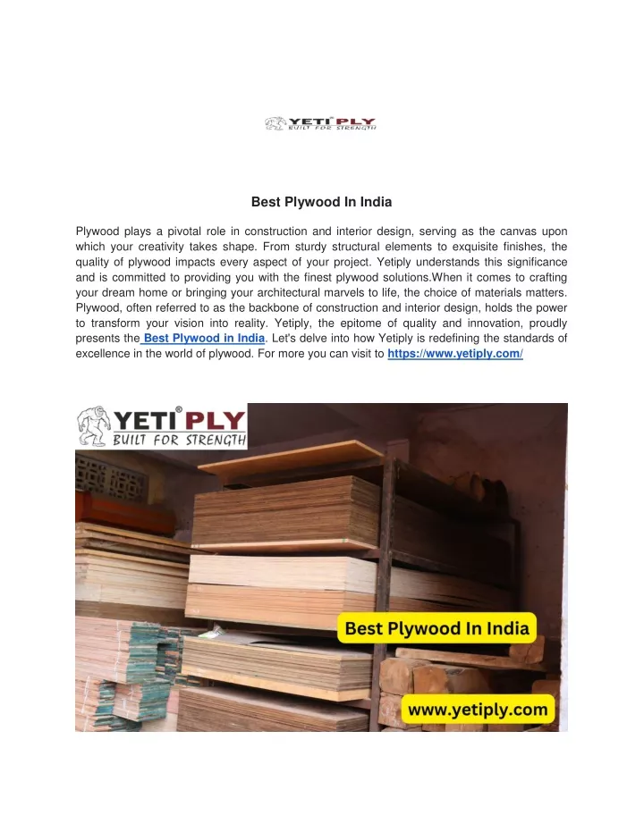 best plywood in india