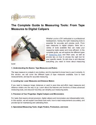 the complete guide to measuring tools from tape