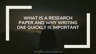 what is a research paper and why writing one quickly is important