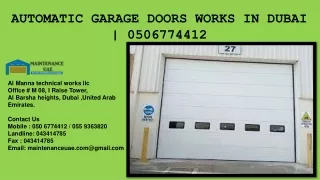 Automatic Garage Doors Work in Dubai