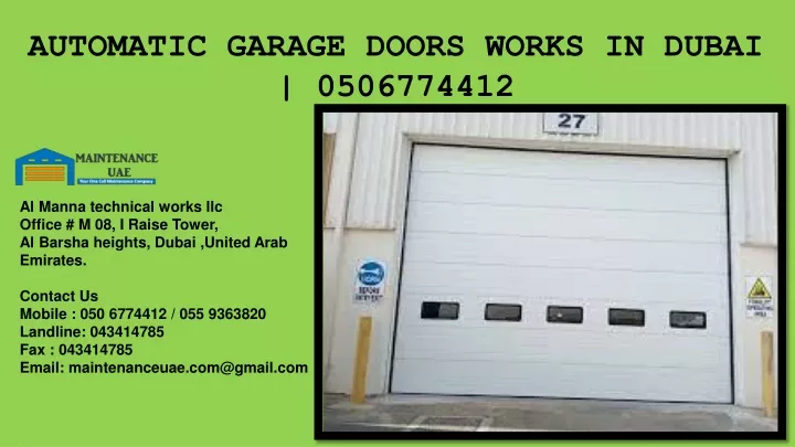 automatic garage doors works in dubai 0506774412