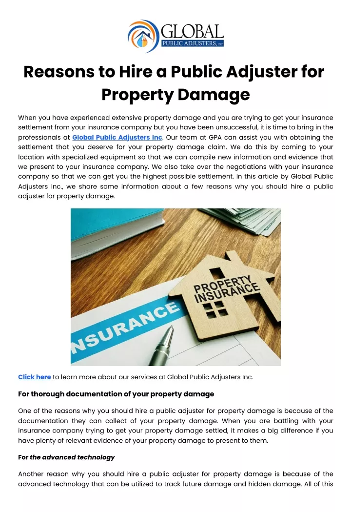 reasons to hire a public adjuster for property