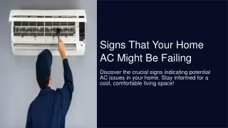 Signs That Your Home Air Conditioner Might Be Failing