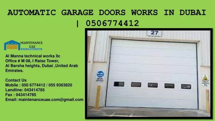 automatic garage doors works in dubai 0506774412