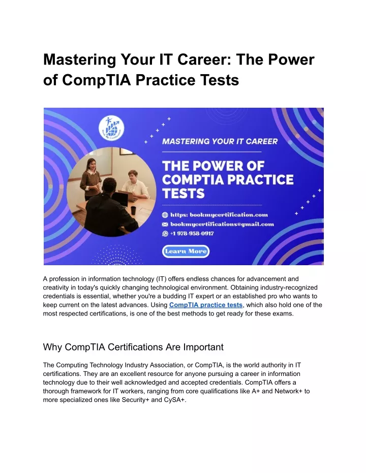 mastering your it career the power of comptia