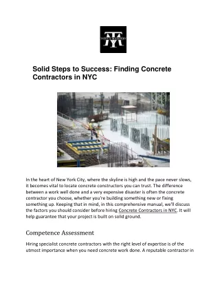 Solid Steps to Success Finding Concrete Contractors in NYC