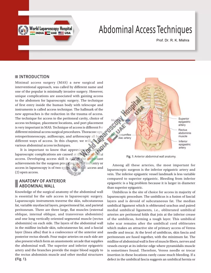 abdom inal access t echniques