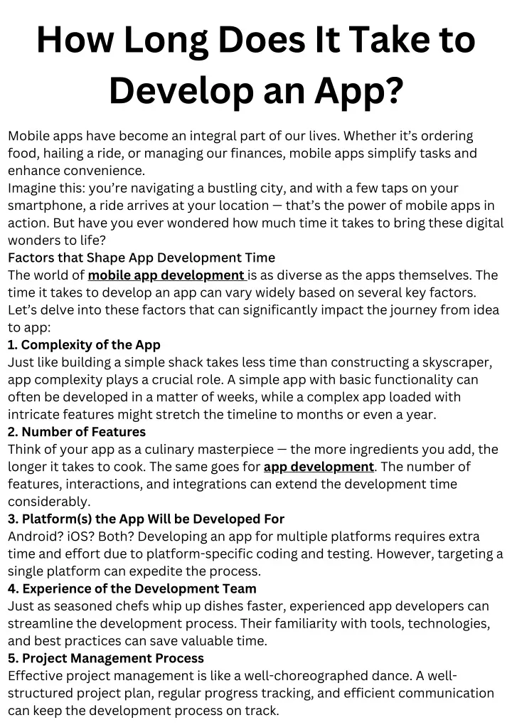 how long does it take to develop an app