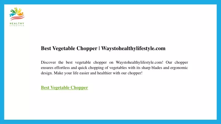 best vegetable chopper waystohealthylifestyle