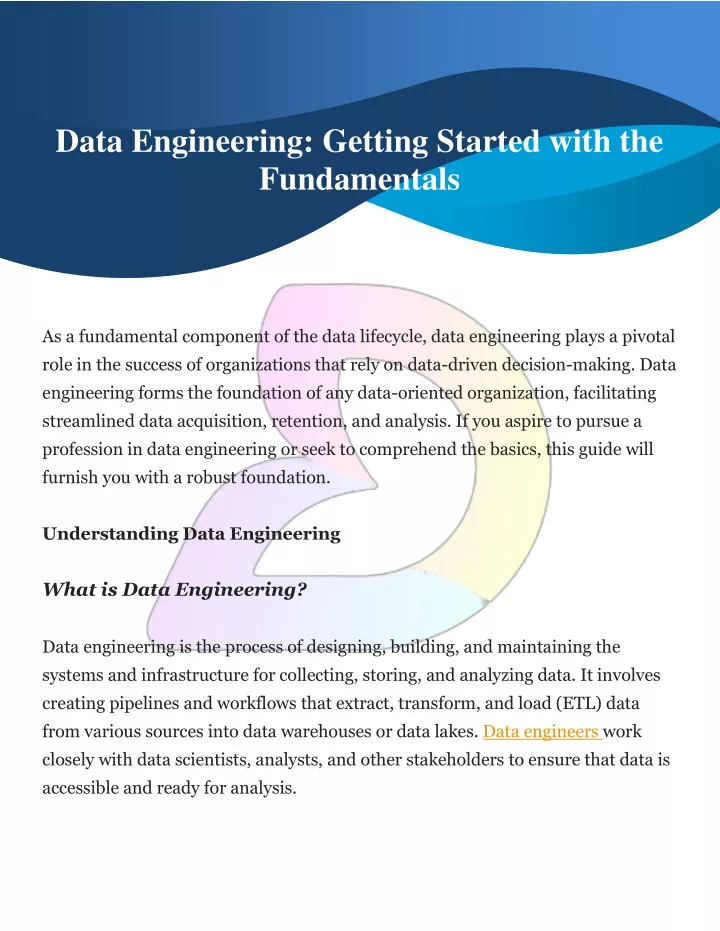 data engineering getting started with