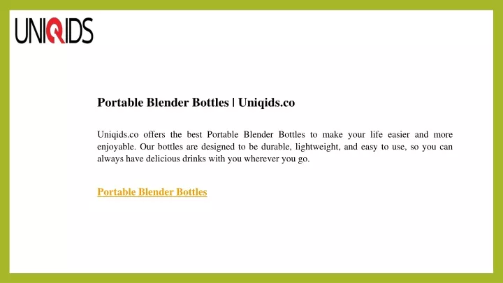 portable blender bottles uniqids co uniqids