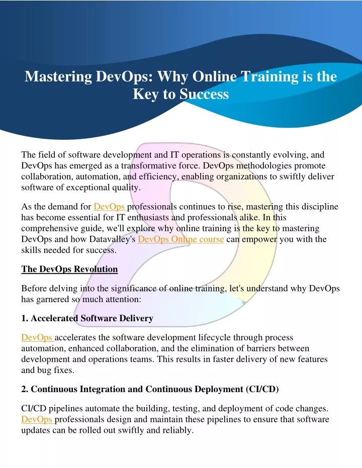 mastering devops why online training