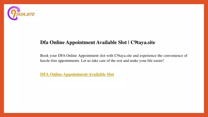 dfa online appointment available slot c9taya site
