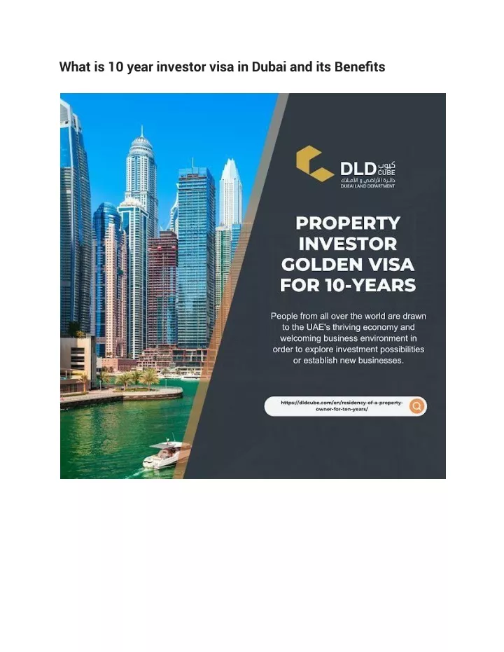 what is 10 year investor visa in dubai