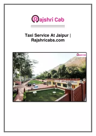 Taxi Service At Jaipur | Rajshricabs.com