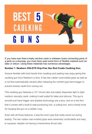 Best Caulking Guns (Top 5 Picks)