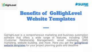 Benefits of  GoHighLevel Website Templates