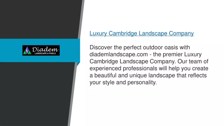 luxury cambridge landscape company discover