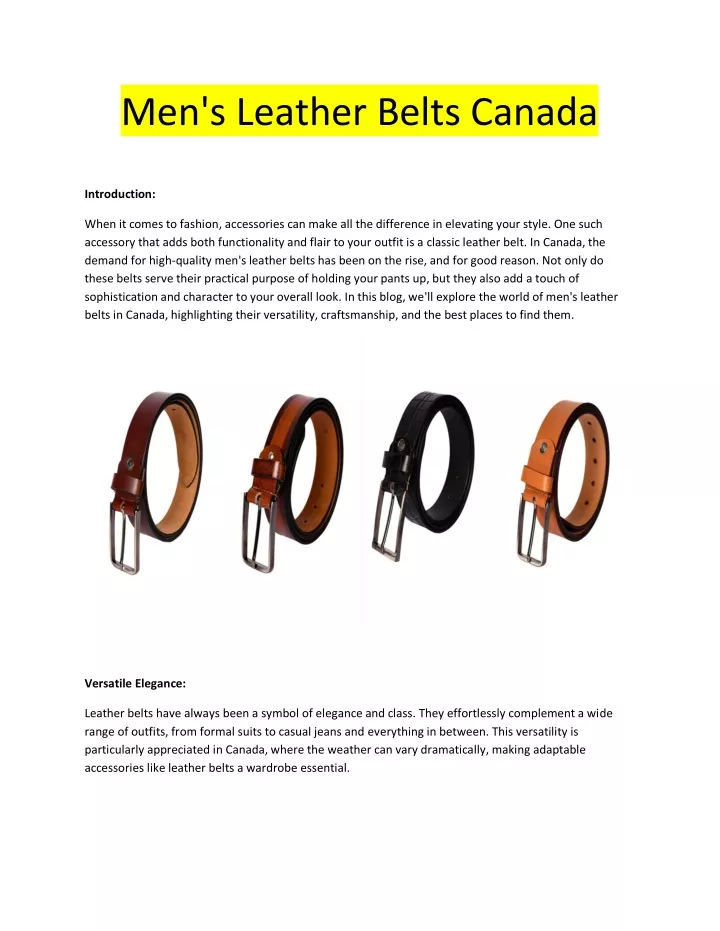 men s leather belts canada