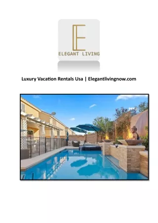 Luxury Vacation Rentals Usa