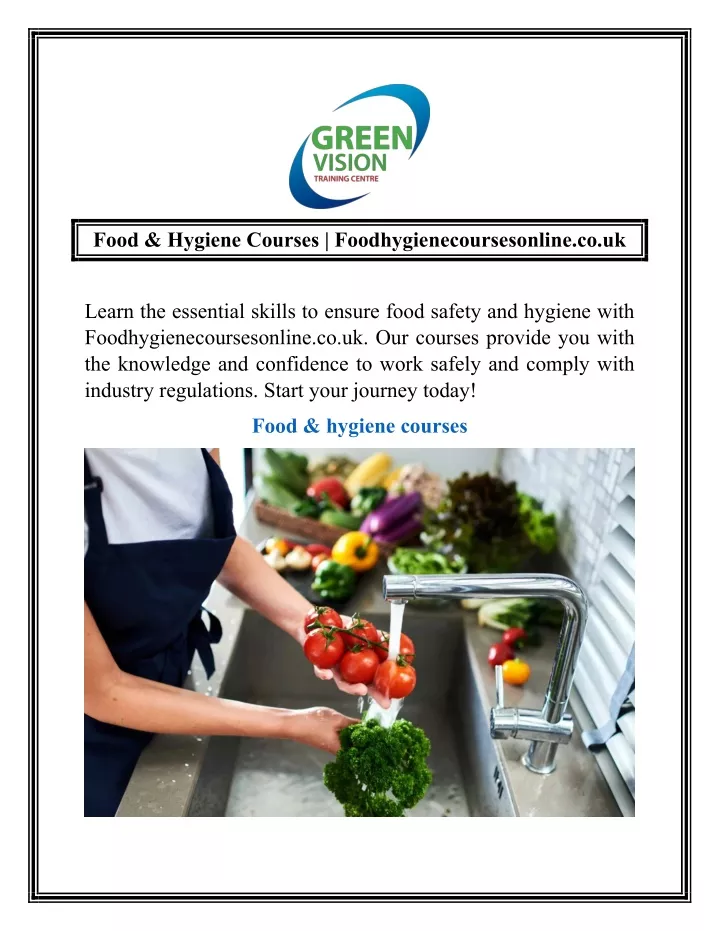 food hygiene courses foodhygienecoursesonline