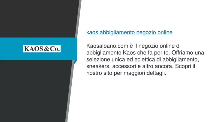 kaos abbigliamento negozio online kaosalbano