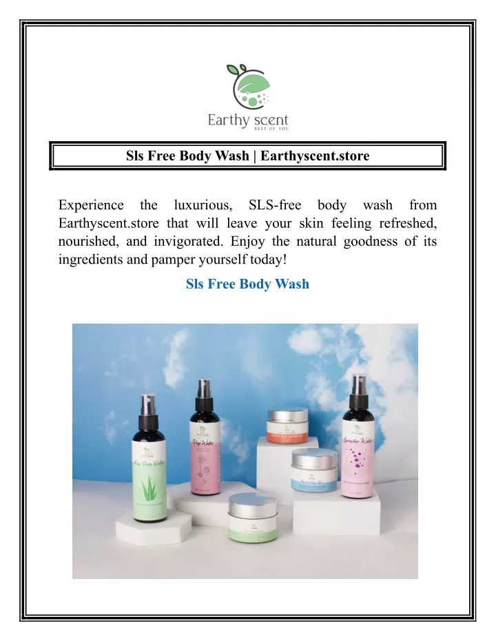 sls free body wash earthyscent store