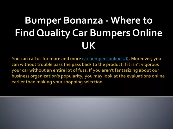 bumper bonanza where to find quality car bumpers online uk