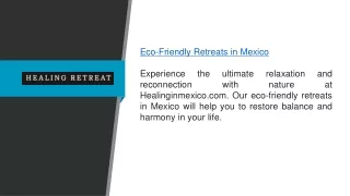 Eco-friendly Retreats In Mexico Healinginmexico.com