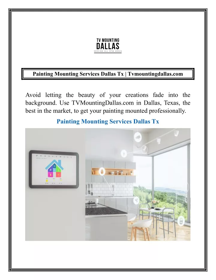 painting mounting services dallas