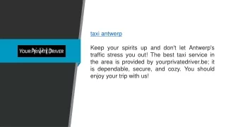 Taxi Antwerp Yourprivatedriver.be