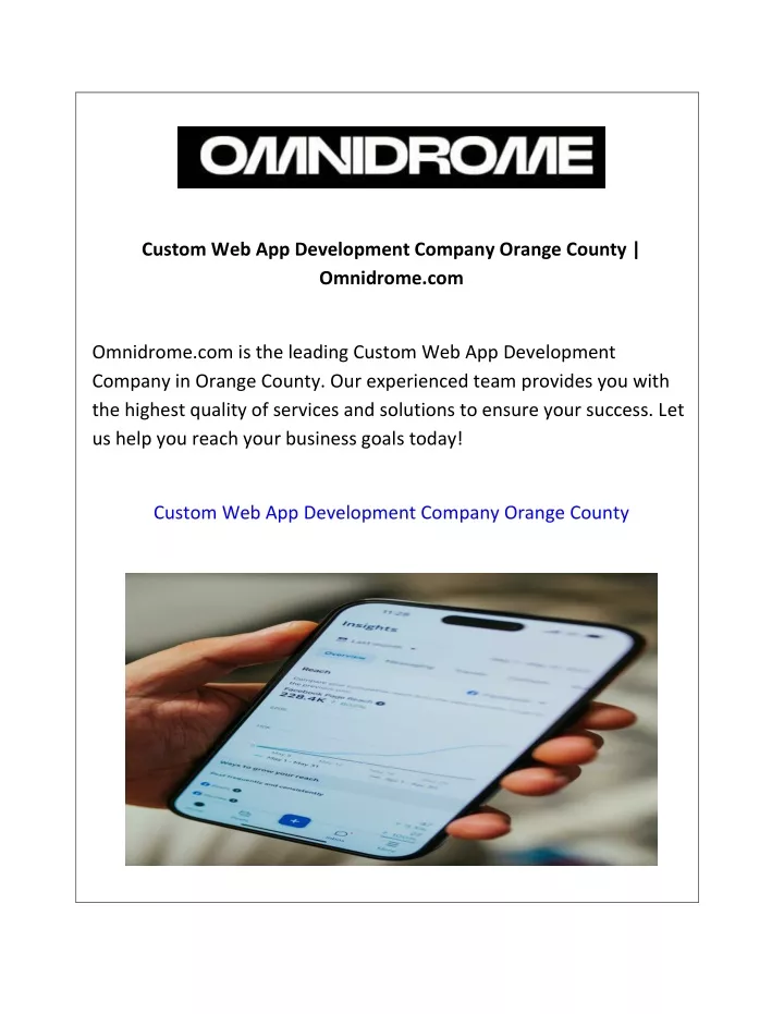custom web app development company orange county