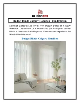 Budget Blinds Calgary Hamilton  Blinds4life.in