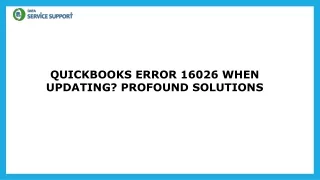 Fix QuickBooks Error 16026 when updating A Fixing Guide