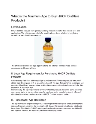 What is the Minimum Age to Buy HHCP Distillate Products_