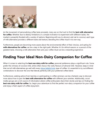 as the movement of personalizing coffee taste